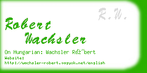 robert wachsler business card